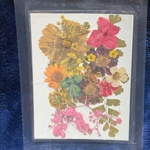 Pressed Floral Art Card — Mixed Color Bouquet